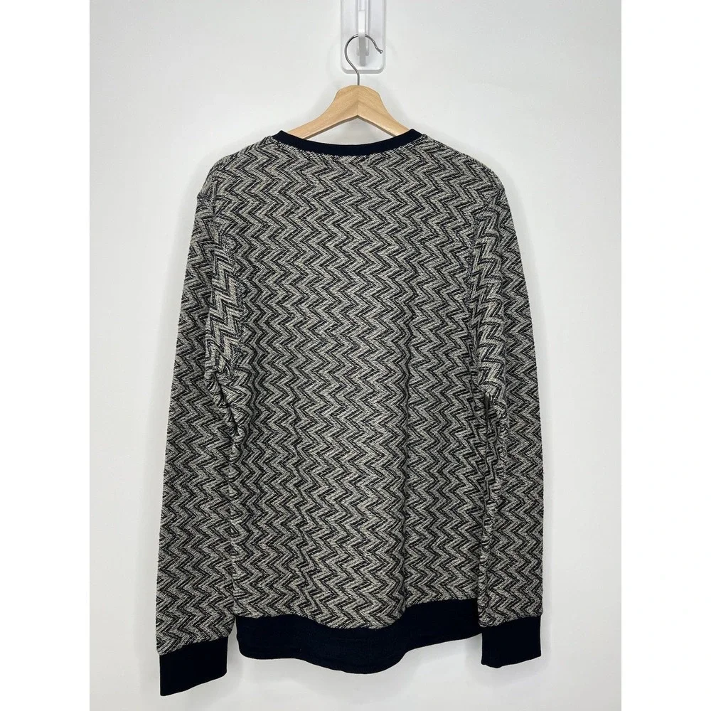 Scotch & Soda Sweater Mens Large Geometric Pattern Knit Cotton Preppy Crewneck